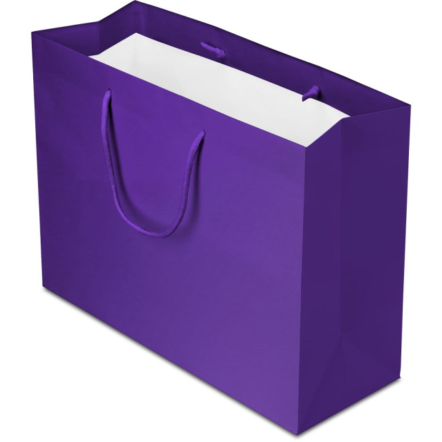 16 x 6 x 12 in. - Purple Matte Eurotote Paper Shopping Bags