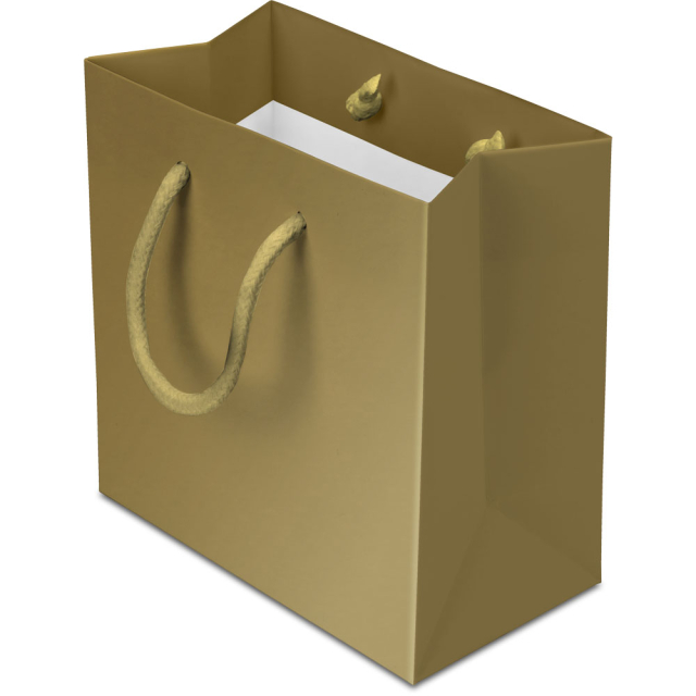 6.5 x 3.5 x 6.5 in. - Baroque Gold Matte Eurotote Paper Shopping Bags