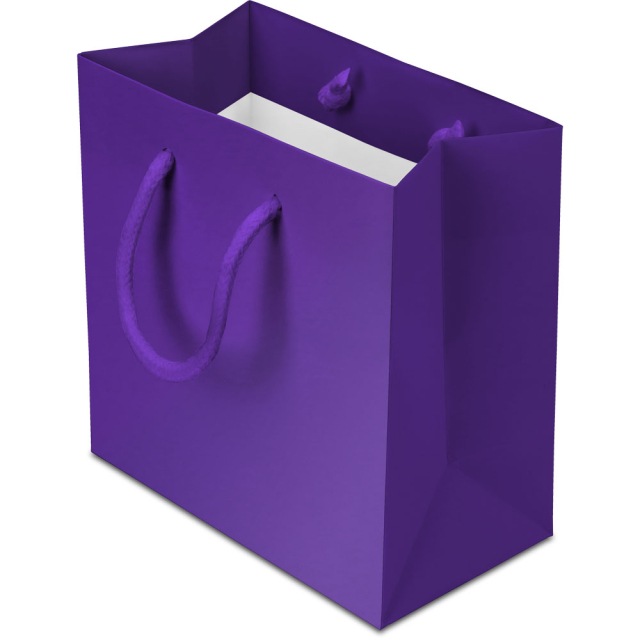 6.5 x 3.5 x 6.5 in. - Purple Matte Eurotote Paper Shopping Bags