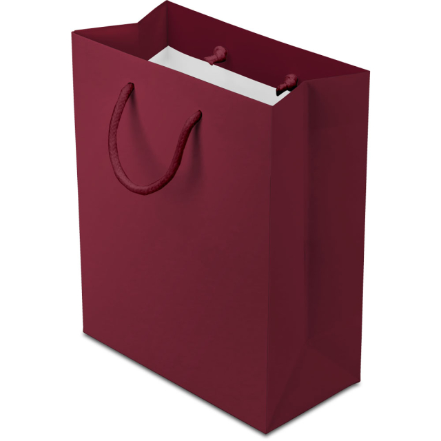 8 x 4 x 10 in. - Burgundy Matte Eurotote Paper Shopping Bags