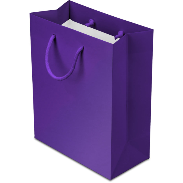 8 x 4 x 10 in. - Purple Matte Eurotote Paper Shopping Bags