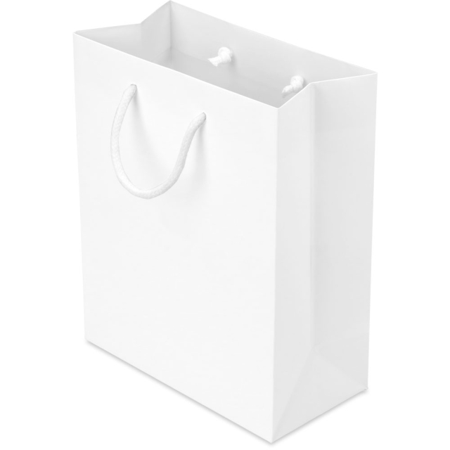 8 x 4 x 10 in. - White Matte Eurotote Paper Shopping Bags