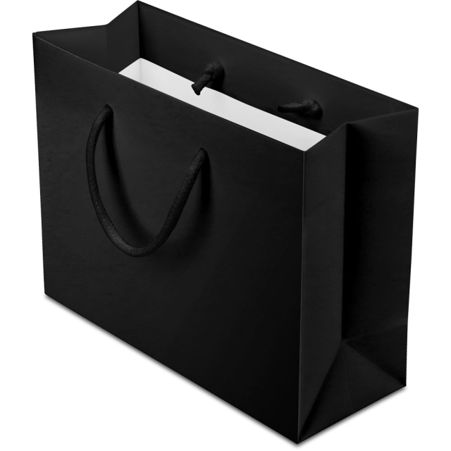 9 x 3.5 x 7 in. - Black Matte Eurotote Paper Shopping Bags