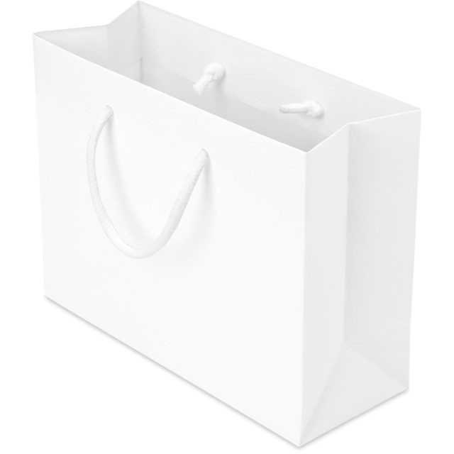 9 x 3.5 x 7 in. - White Matte Eurotote Paper Shopping Bags