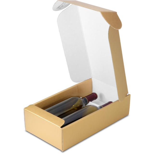 Spun Gold Two Wine Bottle Box
