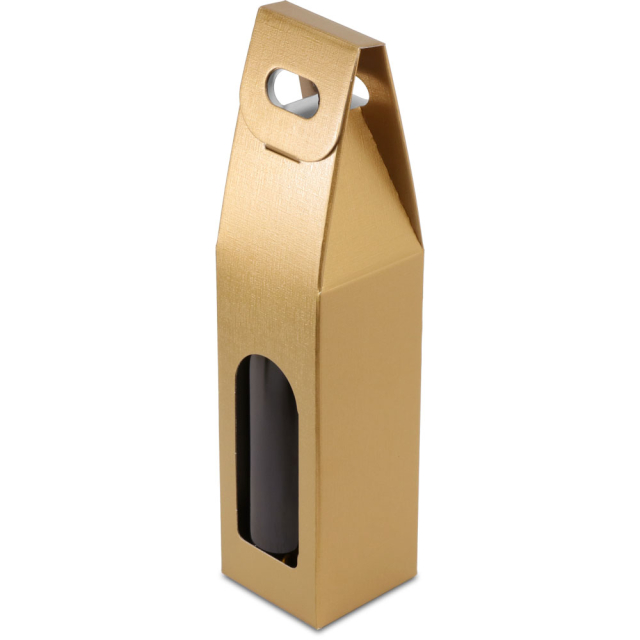 Spun Gold Single Bottle Wine Carrier Boxes