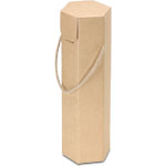 Kraft Hexagon Wine Box for One Bottle