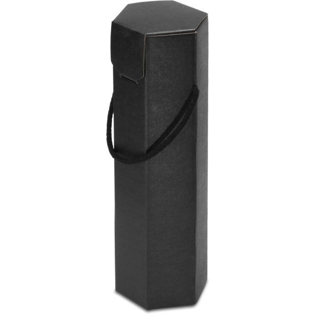 Black Hexagon Wine Box for One Bottle