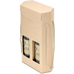 Brown Kraft Hexagon Wine Box for Two Bottles