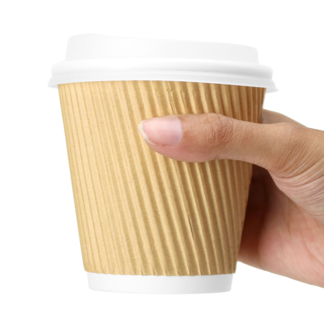 10 oz. Cream Ripple Wall Paper Coffee Cups