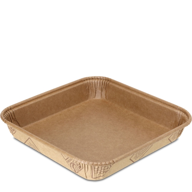Compostable Baking Tray (rolled rim) - 8 x 8 x 1.25 in.