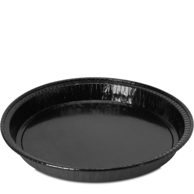 10.25 in. Round Black Baking Tray with Rolled Rim