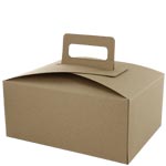 Stackable Handled Lunch Boxes - Natural Brown Kraft - 9 x 7 x 4 in.