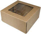 9 x 9 x 4" Premium Semi-Automatic Brown Kraft Deep Pie / Bakery Boxes with Window