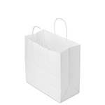 10 x 5 x 10 in. - White Paper Shopping Bags for Takeout