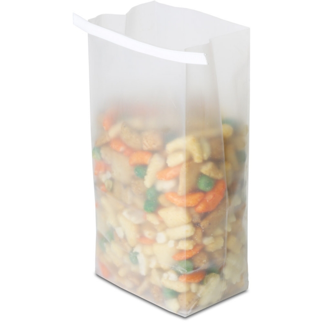Clear Frosted Tin Tie Bags w chipboard bottom - 1/2 lb.