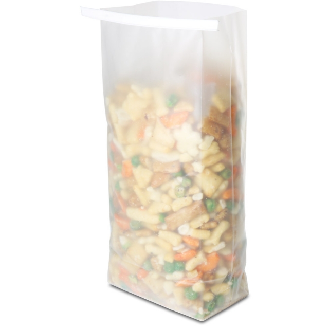 Clear Frosted Tin Tie Bags with chipboard bottom - 1 lb.