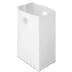 Biodegradable Plastic Flat Bottom Takeout Bags with Die Cut Handles 500 pack - 8.25 x 6 x 14"