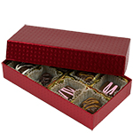 1/4 lb. Red Diamond Two Part Rigid Candy Boxes - 6.5 x 3.5 x 1.125 in.