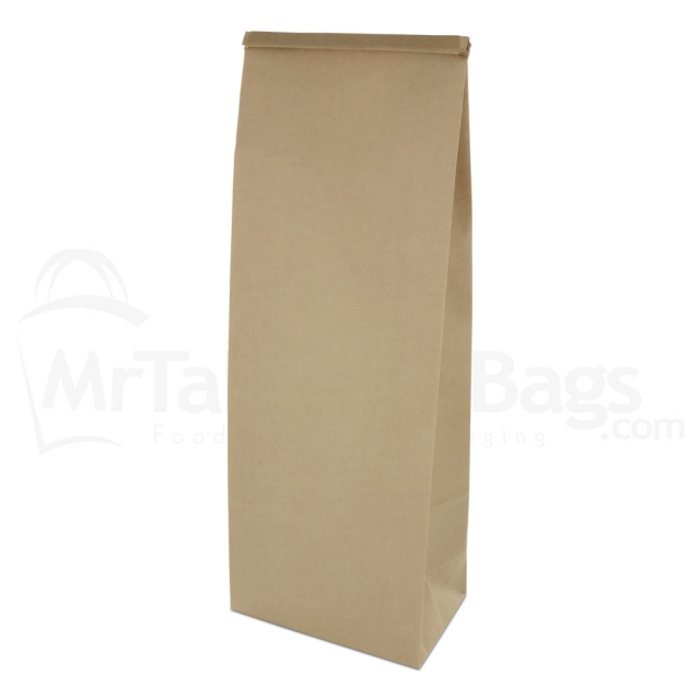 5 lb. Recycled Brown Kraft Tin Tie Bags with PLA  Liner