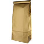 1 lb. Gold Gloss Coffee Bags with tin tie closure - Polypropylene (PP) Lined
