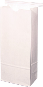 1lb. White Kraft  (Matte White) Tin Tie Coffee Bags with Polypropylene Liner