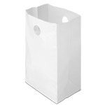 White HDPE Poly CarryOut Bags with Die Cut Handle - 8.25 x 6 x 14" #1A