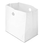 White HDPE Poly CarryOut Bags with Die Cut Handle - 14 x 10 x 14" #2