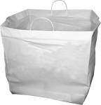 HDPE Round Tray Plastic Shopping Bags with Rigid Handle - 18 x 17 x 18" #4