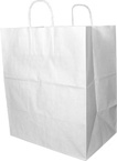 13 x 7 x 17 in. - White Paper Shopping Bags for Takeout