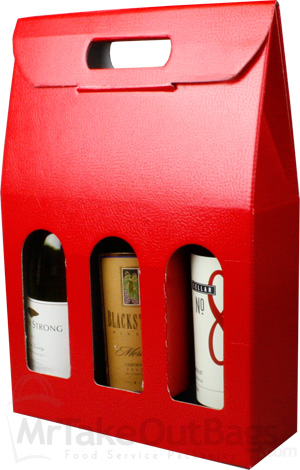 PELLA ROSSA Red Three Bottle Wine Carrier Boxes