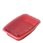 28 oz. Red Plastic Meal Prep / Takeout Container