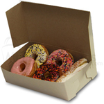 White Donut Bakery Boxes 1 Piece Lock Corner - 10 x 2.5 x 2.5 in.