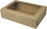 10 x 7 x 2.5" Recycled Brown Kraft Cupcake Bakery Boxes with Window