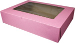 19 x 14 x 4" Pink Cupcake Bakery Boxes with Window