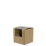 4 x 4 x 4" Semi-Automatic Recycled Brown Kraft Pastry / Bakery Boxes with Window