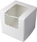 4 x 4 x 4" White Individual Cupcake Bakery Boxes with Window