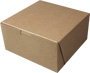 6 x 6 x 3" 100% Recycled Brown Kraft Bakery Boxes