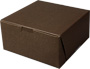 6 x 6 x 3" Chocolate Brown Bakery Boxes