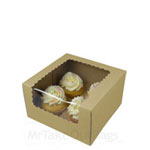 BESPORTBLE 12 Cavity Cupcake Boxes Kraft Cupcake Carrier Bakery Boxes with Display Windows and Inserts Carrier for Cupcakes Muffins Pastries Dessert Brown