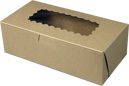 8 x 4 x 2.5" Recycled Brown Kraft Pastry / Bakery Boxes with Window