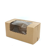 8 x 4 x 4" Recycled Brown Kraft Pastry Bakery Boxes with Window