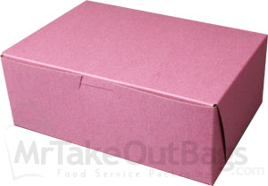 10 Pack 8x5-1/2x3 Pink Bakery Boxes 
