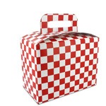 Red Checkered Pattern Disposable Lunch Boxes - 8.875 x 5 x 6.75 in.