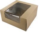 8 x 8 x 4" Recycled Brown Kraft Cupcake Bakery Boxes with Window