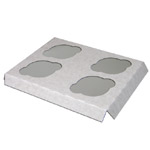Regular Size Four-Cupcake Insert for 9 x 7 x 4" Cupcake Boxes: White