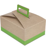 Large Citrus Green au Natural Disposable Lunch Box w/ Handle - 9 x 7 x 4 in.