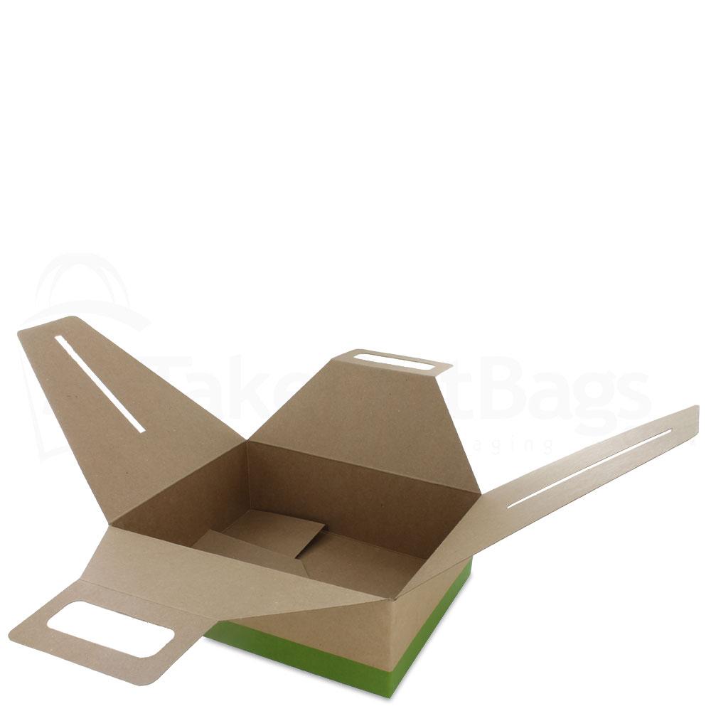 Citrus Green au Natural Disposable Lunch Box w/ Handle - 9 x 7 x 3 in.