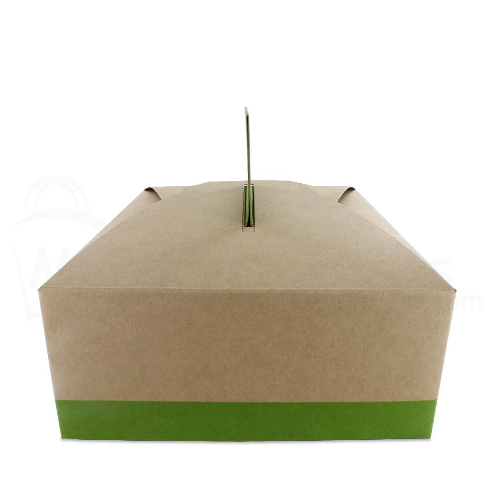 Citrus Green au Natural Disposable Lunch Box w/ Handle - 9 x 7 x 3 in.