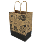 Newsprint Small Paper Shopping Bag - 8 X 4.75 X 10.5 in.